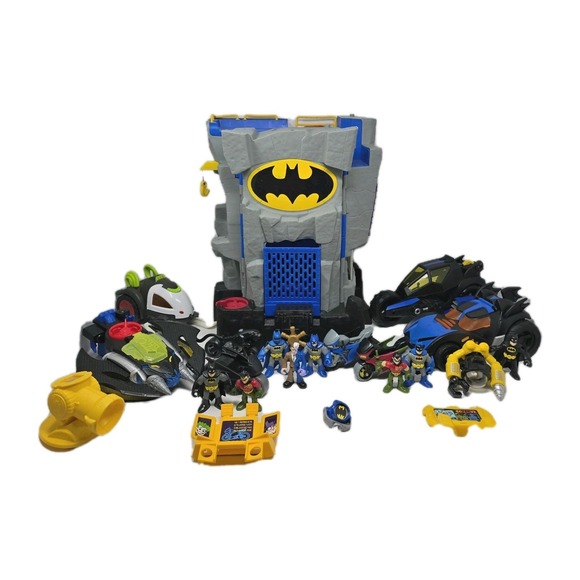 Fisher-Price Imaginext DC Super Friends Batman Batcave & Figures Vehicles Lot